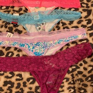 Cotton and lace XL thongs 4 for $15